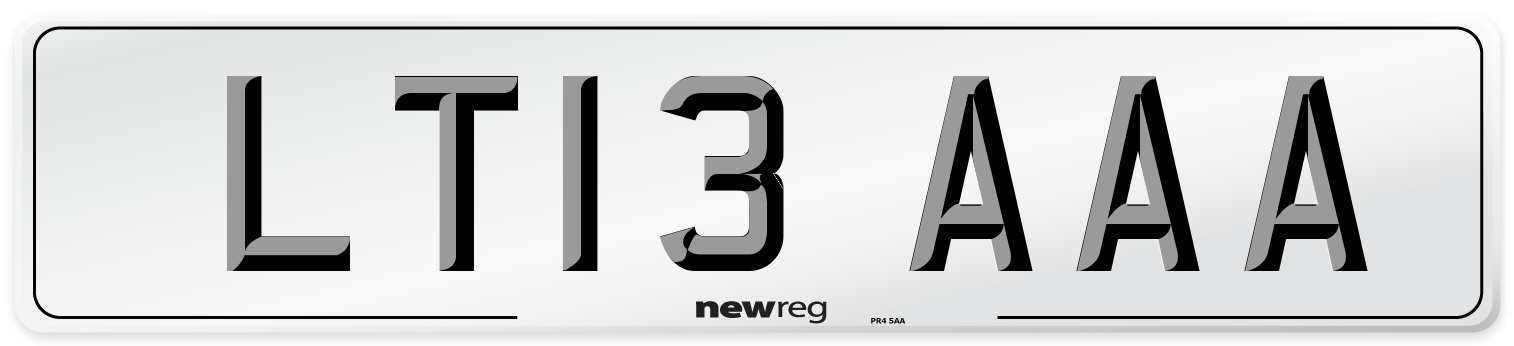 LT13 AAA Number Plate from New Reg